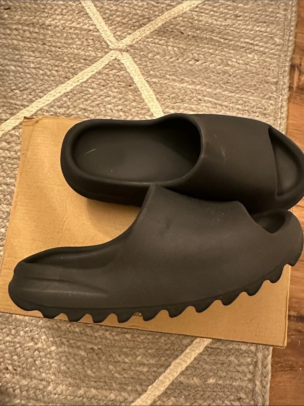 Black Men's Slide Sandals - Comfortable Foam Footbed